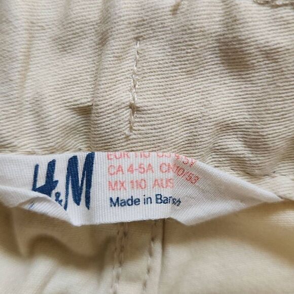 H&M Girls Size 4/5 Ivory Slim Fit Pants - Picture 4 of 5